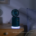 Ventilador elétrico recarregável de mesa portátil USB vaporizador de mesa pulverizador de água Ventilador umidificador dobrável com luz noturna para casa / escritório